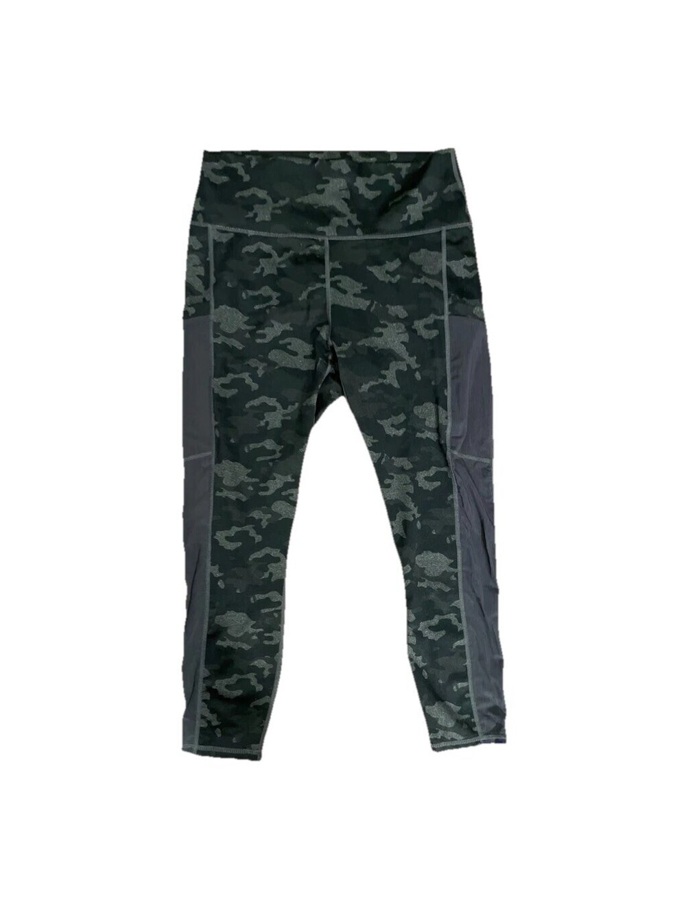 Fabletics Womens Activewear Capri Pants Multicolor Green Camo Stretch Size M‎